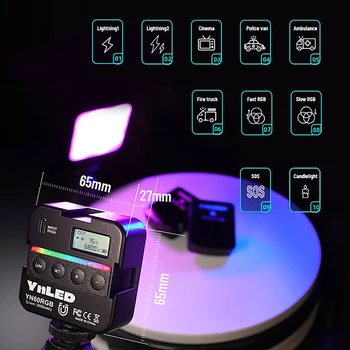 YONGNUO YN60RGB Джобен RGB Видео 2500K-9500K Регулируема Малък Преносим LED видео сигнал с 1/4 Винтовым седалка за студена обувки