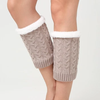 Зимни дамски чорапи Плетене Утолщенное коляното Нова топло За краката на Топло за краката, Вълнен топло Калъф за обувки Двойка усукани чорапи за дамите
