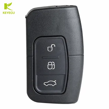 KEYECU Подмяна на Смарт Авто Дистанционно Ключ за Ford C-Max, Focus MK2 Kuga, Mondeo, Galaxy HU101 Нож и Ключодържател без ключ Go 3M5T15K601-DC/DB