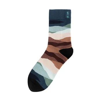 Мультяшные дамски чорапи с принтом декори, Цветни Модни Скарпетки Дамски Дамски чорапи със средна дължина, с модел на Личността Интересни графити
