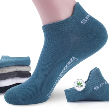 6 Двойки Висококачествени мъжки чорапи на щиколотках от дишащ памук с ниско кратък Всекидневния здрав възрастен Пролетта и есента модерен забавна лампа на пръсти