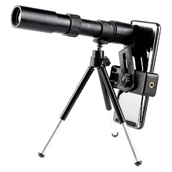 10-300x40 мм Супер Телефото Монокулярный Телескоп Със Статив и Клип Аксесоари за Мобилни Телефони
