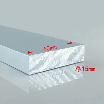 Плоча от алуминиева сплав 15 мм x 60 мм артикул алуминий 6063-T5 широчина на окисляване 60 мм дебелина 15 мм, дължина 150 мм, 1 бр.