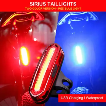 Нов 5 предупредителни led светлини Wolf Star Велосипеден фенер USB Акумулаторна Велосипеди Заден Сигнален фенер Задната Сигурност Нощно каране На велосипед Светлина