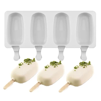 Безопасни за хранителни продукти Силиконови Форми за сладолед 4/8 Клетки Замразени форма за кубчета лед машина за сладолед САМ Домашна Фризера форма за сладолед