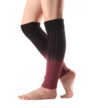 Градиентные дамски чорапи за ботуши до коленете Зимни възли безногие ръкави за крак с подгряване