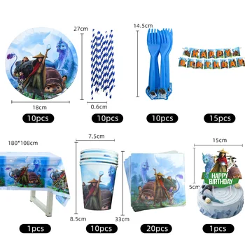 Disney Детски Празнични аксесоари за Рожден Ден на Рая Последният Дракон На Рожден Ден Декоративен Балон на Фона на Банер Детски Празничен Комплект Декор
