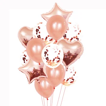 Балон с няколко конфети честит рожден Ден балони от розово злато Гелиевые топки, за момчета или момичета Украса за душ за деца Празнични аксесоари