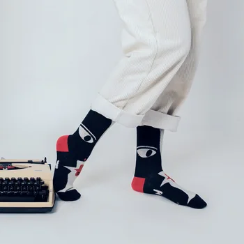 герой брат Цяньси Yi поредица от есенно-зимната цветова гама дамски чорапи мъжки чорапи памучни чорапи със средна дължина