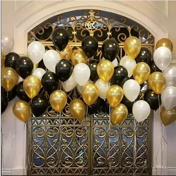 Златни въздушни балони с Конфети, смесени с 18-цолови Междузвездни на сърце, балон от фолио, рожден Ден, Черен Златна Латексный балон, Сватбени декорации