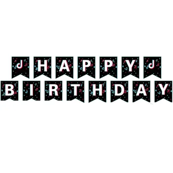 1 Компл. Модерни Музикални Украса за парти по случай рожден Ден, Банери Торта Topper балони Декоративен Фон за детски рожден аксесоари