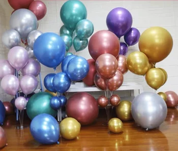 1бр 18 инча Метални Латекс Хромирани Балони Метални Цветове Гелиевые Балони За рождения Ден на Годишнина от Сватбата Декор за Парти на Булката