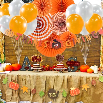 Комплект за украса на парти в чест на Деня на Благодарността, Окачени Листа Турция, Хартиени вентилатора за банери на Хелоуин, Детски Душ, Домашен декор
