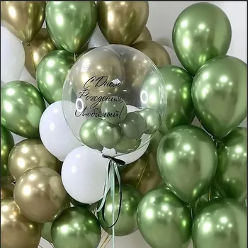 Хромиран Метал Плодове Зелено Злато Латексови Балони на Рожден Ден на Детски Душ Балон сватбеното тържество направи си САМ Украса на балон