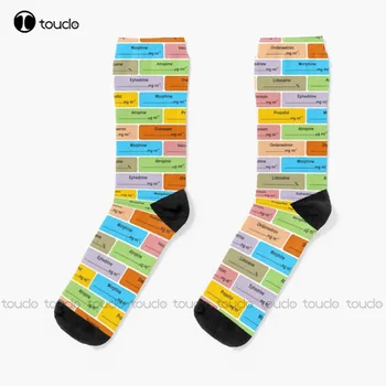 Анестезия Етикета На Препарата Шаблон Анестезия Чорапи Дамски Чорапи Коледа, Нова Година, Подарък За Деня На Благодарността 360° Цифров Печат По Поръчка