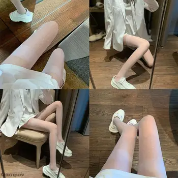 Секси медиите Черни и бели Дамски дълги чорапи над коляното, чорапи до бедрото над коляното, Дамски топли чорапогащи за момичета