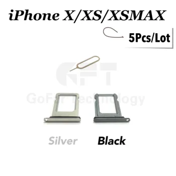 5 бр. Подмяна на слота за притежателя на Сим картата за iPhone X XS Max Подмяна на адаптера на тавата за SIM-карти с уплътнителен гума и выводным штифтом