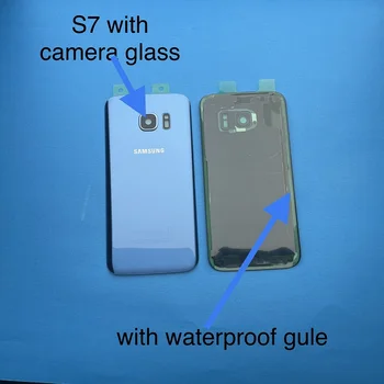 SAMSUNG Galaxy S7 G930F / S7 EDGE G935F Задната със стъклен Капак на Отделението за батерията Корпус задната врата Калъф Samsung S7 Edge Задно със стъклен капак