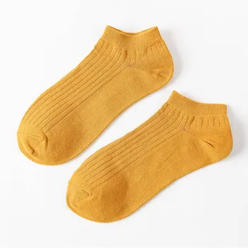 Спортни чорапи на щиколотках Обикновена къси чорапи 1 Чифт Нови ежедневни памучни женски чорапи носочных продукти с вертикални ивици Прости ниски чорапи