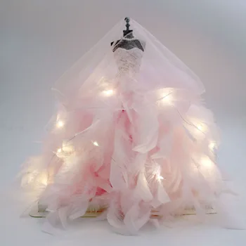 Красива Мини рокля на кукли, Детски Играчки Коледен подарък за Свети Валентин-Подарък за приятелка Украса на сватбени партита