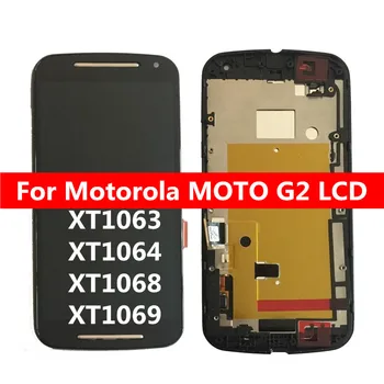 За Motorola Moto G2 G 2-ро Поколение LCD дисплей с сензорен Екран Дигитайзер В Събирането с рамка XT1063 XT1064 XT1068 XT1069 XT1072 5 инча