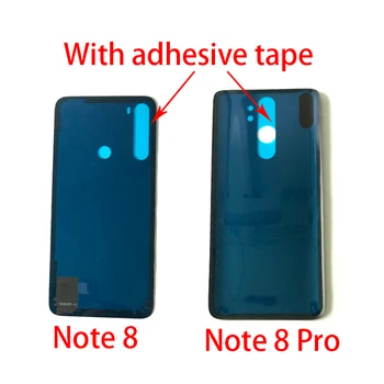 10 бр./Лот, а на Задната Стъклена Делото За Xiaomi Redmi Note 8 Pro Корпус на Отделението за батерията на Задния капак на Отделението за батерията със Самозалепваща стикер