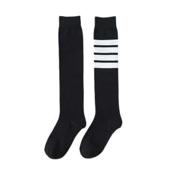 Висококачествени дамски дълги чорапи Моден тренд в японската ивица дамски памучни чорапи красиви секси тънки крака за момичета чорап празничен подарък
