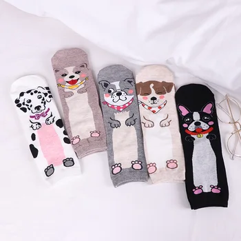 1 чифт прекрасни животни смешни чорапи кавайные котки и кучета сомалия изкуство бели чорапи женски роман харадзюку забавни памучни чорапи с животни