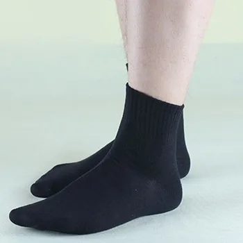 5 Двойки Мъжки бизнес Ежедневни чорапи памучни компресия чорапи Есен Зима Обикновена чорапи за екипажа Мъжки дишащи топли бели чорапи