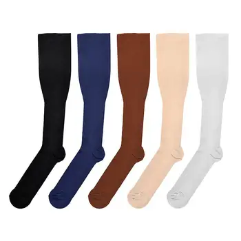 2018-Нови дамски компресия чорапи джоб с цип за подпомагане на краката до коляното Сокс с отворени пръсти, модни чорапи с отворени пръсти, черен цвят Каки