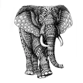 Силен Слон Бог Водоустойчив Временна Татуировка стикер високо качество Механичен слон Фалшиви Татуировки ръкави Татуировка с къна