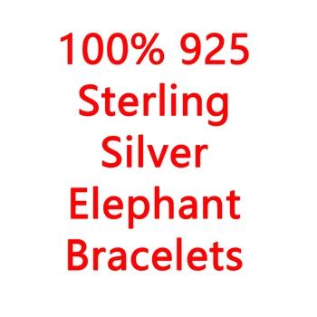 MKENDN 925 сребро, Гривни със слонове за жени Сладък гривни с висулки за животни За влюбени Бижута и аксесоари Подарък