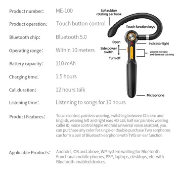 Слушалки, Bluetooth Bluetooth 5.0 Слушалка Слушалка Слушалки 